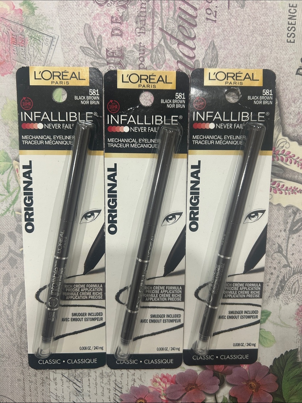 LAST SET LOT OF 3 L'Oréal Infallible Mechanical Eyeliner — Black Brown (581)